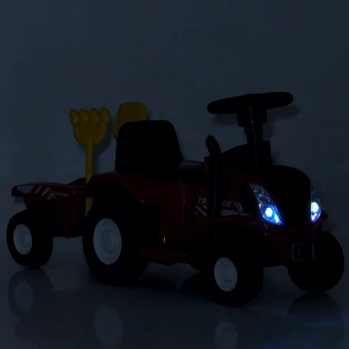 Дитячий електромобіль-каталка 2в1 Bambi Трактор з рожевим причепом (M 6153B-8)