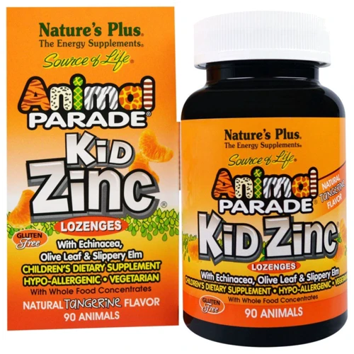 Natures Plus Animal Parade Kid Zinc 90 lozenges Цинк для детей, вкус мандарина