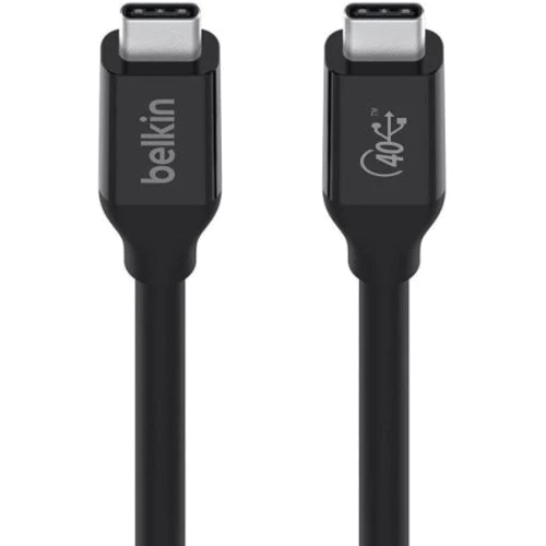 Кабель Belkin Cable USB-С to USB-C 100W Thunderbolt 4 40gbs 0.8m Black (INZ001BT0.8MBK) фото 3