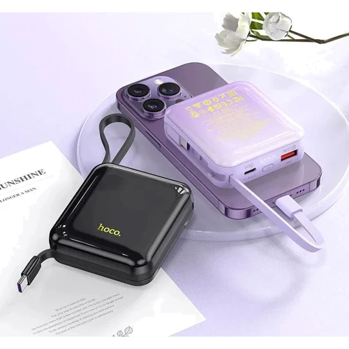 Внешний аккумулятор Hoco Power Bank 10000mAh Q23 Blade with Cable PD 20W/22.5W Black: Сила тока на выходе, A 3