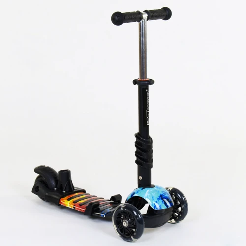 Самокат 5в1 Best Scooter (PU колеса с подсветкой) Абстракция Multicolor (74070): Конструкция рамы цельная