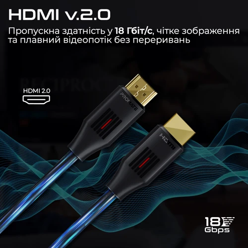 Кабель и переходник Promate ProLink HDMI - HDMI v.2.0 (M/M), 1.5 м, Black (prolink4k60-150)