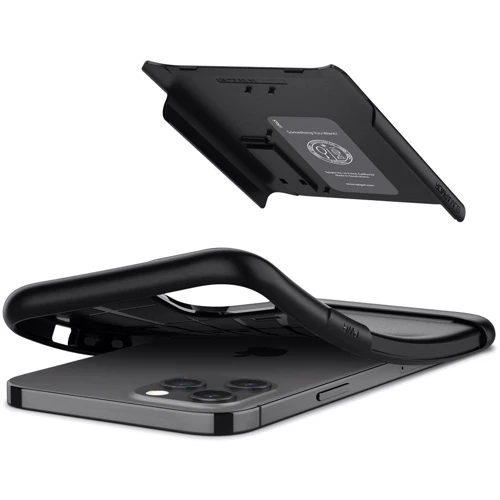 Чехол для iPhone Spigen Slim Armor Black (ACS01479) for iPhone 12 Pro Max: Цвет черный