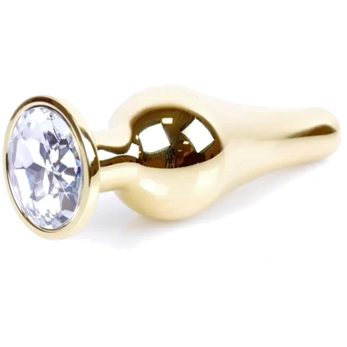 Анальная пробка с кристаллом BOSS of TOYS Boss Series - Jewellery Gold BUTT PLUG Clear, BS6400066