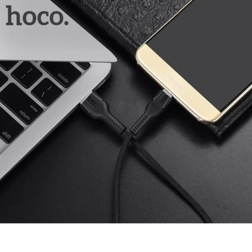 Кабель Hoco USB Cable to USB-C U31 2.4A 1m Black: Длина 1 м