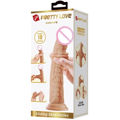 Фалоімітатор з ефектом ковзної шкіри LYBAILE Pretty Love Sharife Sliding Skin 10” (BW-008118LP)