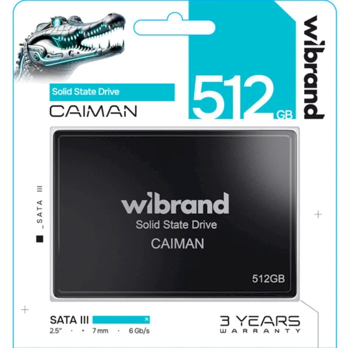 Wibrand Caiman 512GB 2.5 (WI2.5SSD/CA512GBST) UA: Тип накопичувача внутренний