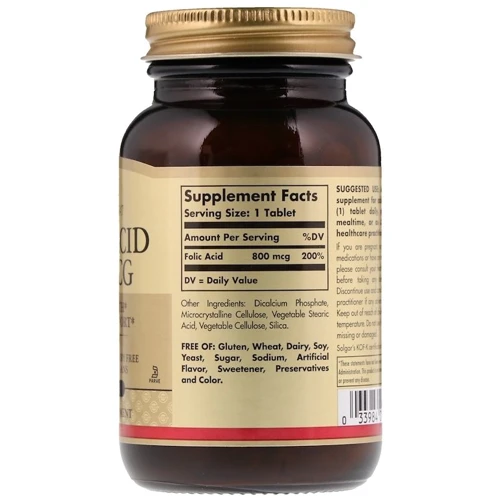 Solgar Folic Acid 800 mcg 250 Tablets: Тип Витамин B