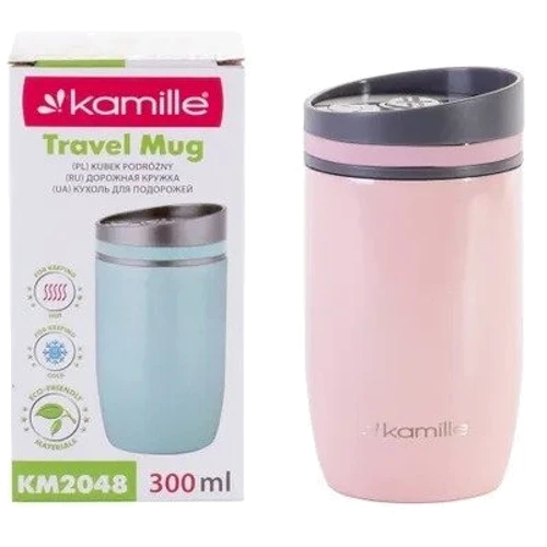 Термокружка Kamille KM-2048 300 мл Розовый (KM-2048-PK)