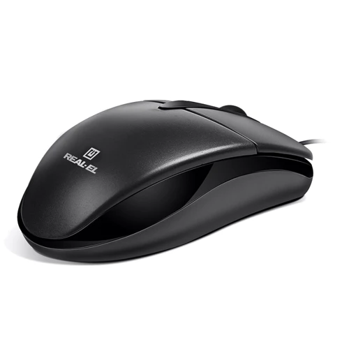 Мышь REAL-EL RM-214 Black (EL123200039): Эргономика симметричная для левшей
