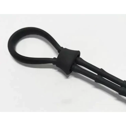 Силіконове ласо на пеніс із двома фіксаторами SKN-LS003 Black