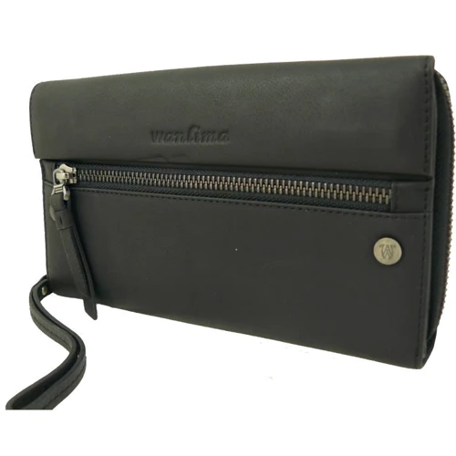 Мужская сумка борсетка Wanlima черная (W91015110148-black): Тип ручки Короткая ручка