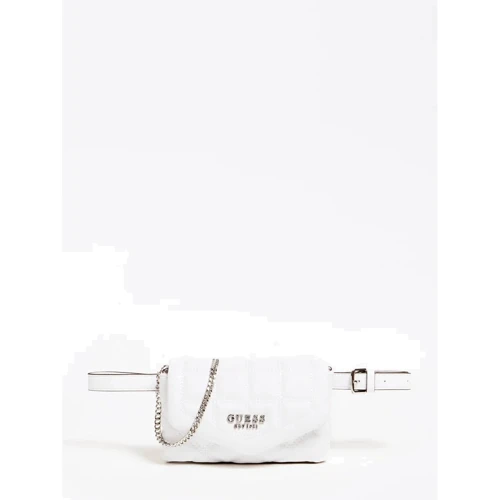 Женская поясная сумка Guess Kamina Cnvrtbl Xbody Belt Bag белая (HWVY8111810-WHI)