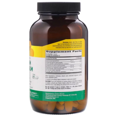 Country Life Target-Mins Calcium Magnesium Zinc 180 Tabs Кальций магний цинк: Форма выпуска Таблетки
