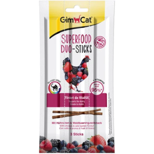Мясные палочки GimCat Superfood Duo курица и лесные ягоды 3 шт (4002064420578)