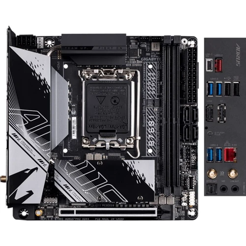 GIGABYTE B760I AORUS PRO DDR4: Разъемы на плате SATA 3.0, M.2