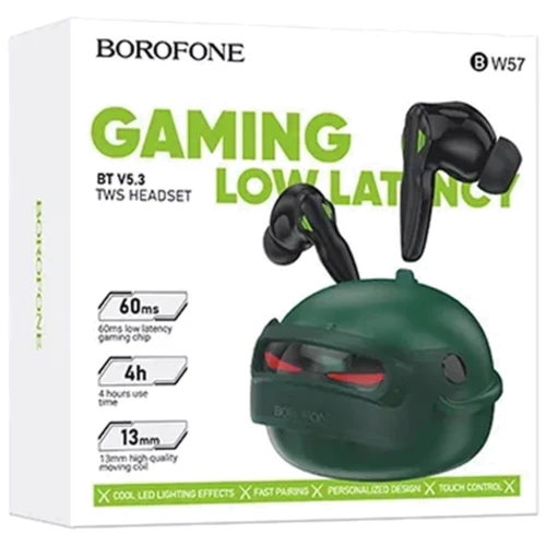 Наушники Borofone BW57 Mecha Green: Тип крепления без креплений