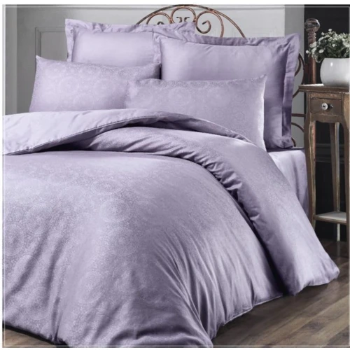 Комплект постельного белья Victoria Deluxe Jacquard Sateen Valeria жаккард-сатин евро лиловый (48757_2,0)
