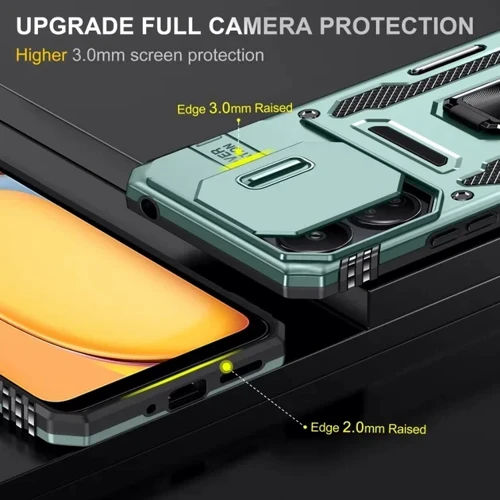 Чохол для телефона Mobile Case Camshield Army Ring Light Green для Xiaomi Redmi 13C / Poco C65: Тип накладка на заднюю часть