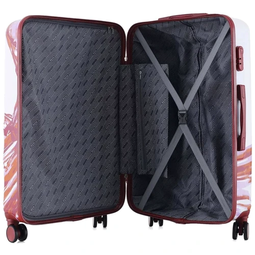 Валіза Semi Line 28" (L) White/Red Print (T5654-3): Тип ручки телескопічна ручка, Коротка ручка