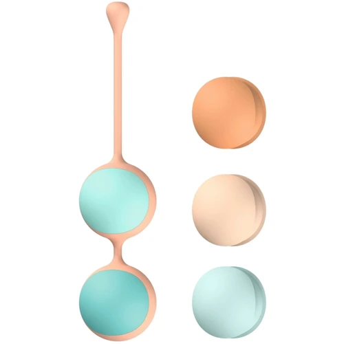 Вагинальные шарики Liebe Kewos — Peach/Mint, 5 шариков в комплекте, 15, 25, 35, 45 и 55 г