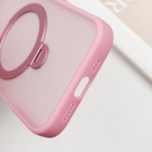 Чехол для iPhone Mobile Case Metal Buttons with MagSafe HQ Ring Pink for iPhone 16 Pro Max: Цвет розовый