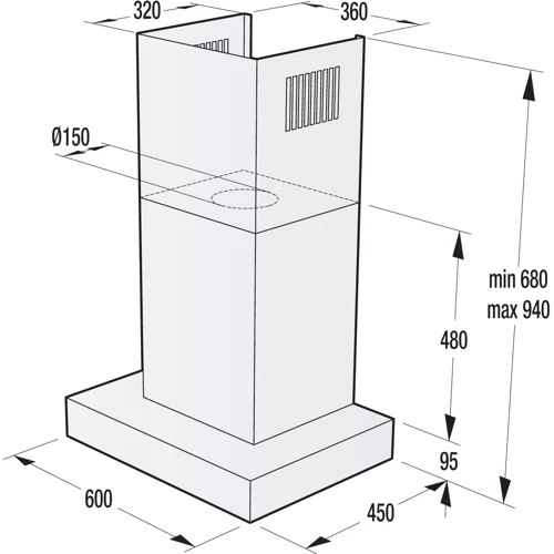 Вытяжка Gorenje WHT68INB: Тип воздухоочистителя Рециркуляция, Отвод