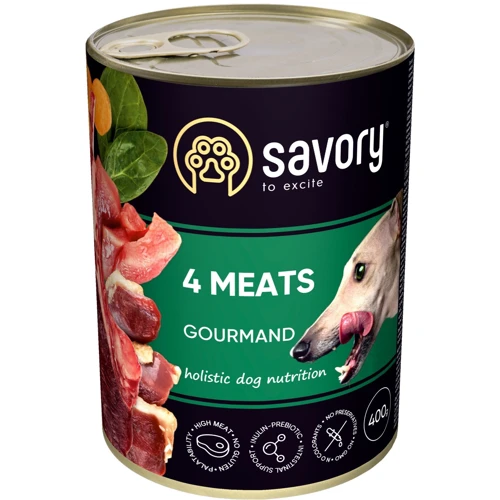 Влажный корм Savory для взрослых собак с четырьмя видами мяса 400 г (30396)