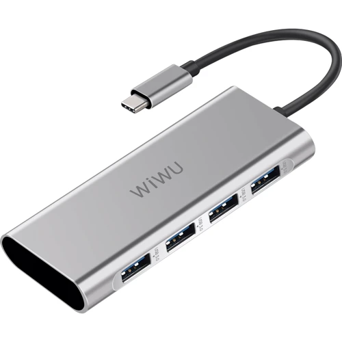 Адаптер WIWU Adapter Apollo A440 USB-C to 4xUSB3.0 HUB Gray (6957815507139)