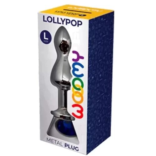 Анальная пробка Wooomy Lollypop Double Ball Metal Plug Blue L