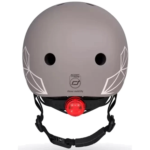 Шлем детский Scoot and Ride Коричневый с фонариком 45-51см (SR-181206-BROWNLINES): Цвет коричневый