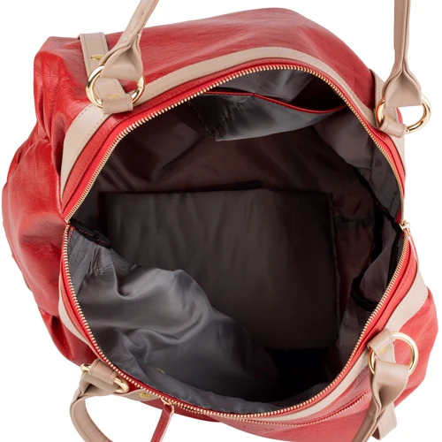 Женская сумка бочонок Laskara красная (LK-10251-red): Материал Искусственная кожа