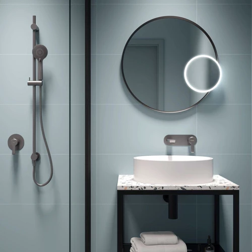 Зеркало косметическое магнитное Deante Round LED-подсветка хром: Тип Зеркало