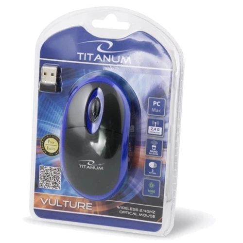 Мышь Esperanza Titanum TM116B Black-Blue: Интерфейс подключения Wireless (радио интерфейс)