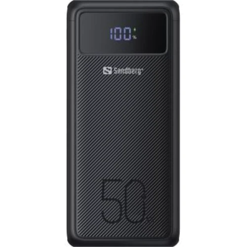 Зовнішній акумулятор Sandberg Power Bank 50000mAh PD 130W Black (420-75): Особливості Фонарик, быстрая зарядка