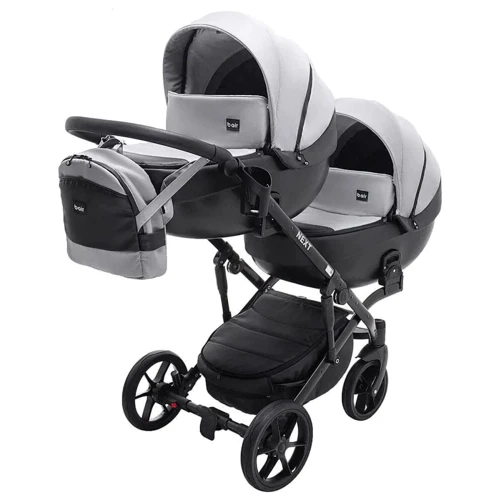 Коляска 2 в 1 для двойни Bair Next DUO Soft 31 серый