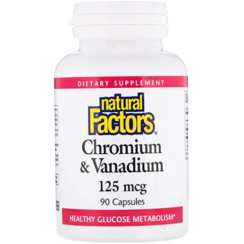 Natural Factors Chromium and Vanadium Хром и Ванадий 125 мкг 90 капсул