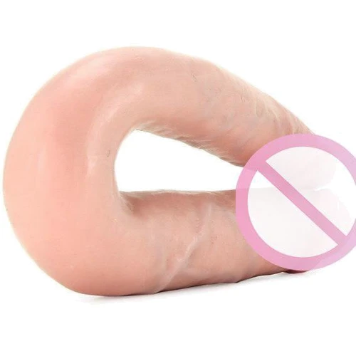 Pipedream Cock U-shape Double Trouble M - двойной фаллоимитатор, 34x3.3 см, телесный