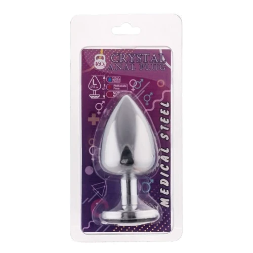 Анальная пробка утяжеленная CRYSTAL Silver Chrysolite, L