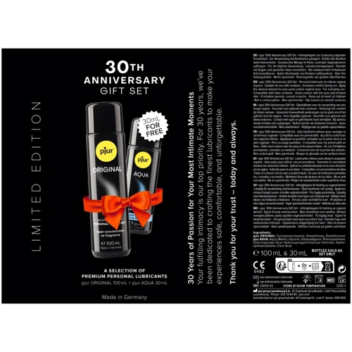 Юбилейный набор лубрикантов pjur 30th Anniversary Gift Set: Original 100 мл и Aqua 30 мл