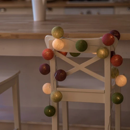 Гирлянда Cotton ball lights на 20 шаров 3,8м, Forest Fruit: Длина, м 3.8