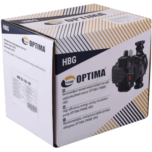 Насос циркуляційний енергозберігаючий Optima PRIME HBG 25-105AUTO: Максимальна температура води, ° C 110
