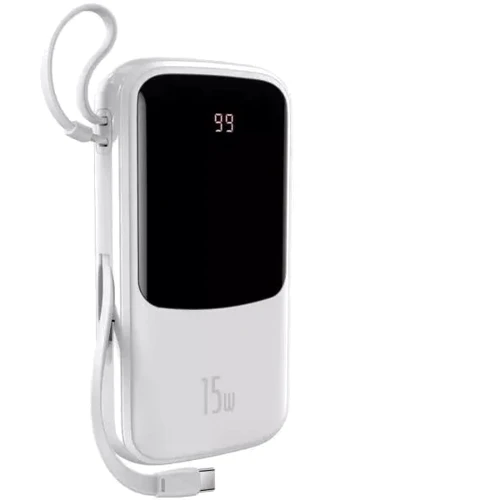 Внешний аккумулятор Baseus Power Bank 10000mAh Qpow Digital Display with Cable USB-C 15W White (PPQD050002): Количество USB 3
