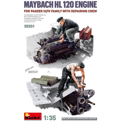 Набор MiniArt Двигатель Maybach HL 120 для Panzer III/IV с ремонтной бригадой (MA35331)