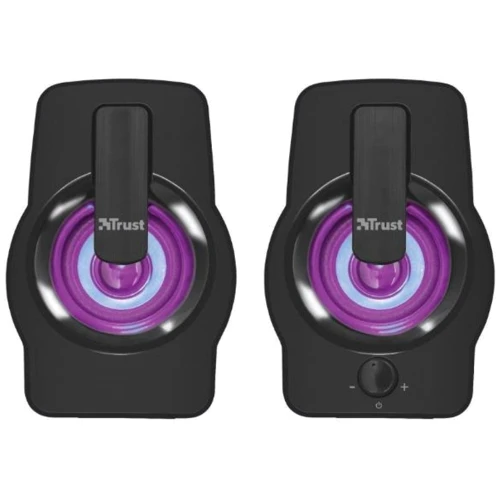 Акустическая система Trust Gemi RGB Black USB (22948): Материал корпуса Пластик