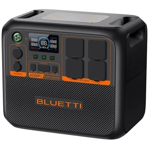 Зарядная станция Bluetti AC200PL 2304Wh 2400W: Разъемы для подзарядки Зарядка от солнечной панели, Зарядка от сети, Зарядка от генератора, Зарядка от автомобиля