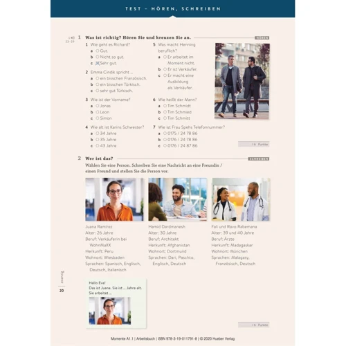 Momente A1.1: Arbeitsbuch plus interaktive Version: Виробник Hueber