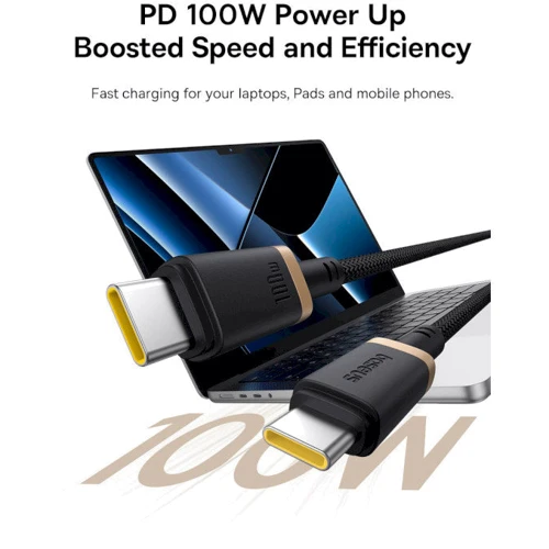 Кабель Baseus Cable USB-C to USB-C 100W 2m Gold/Black (P10377803U01-02) фото 8