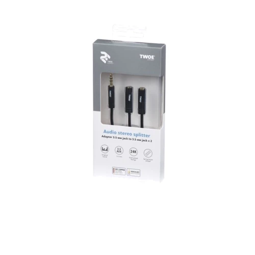 2E Adapter 3.5 мм jack x2, Black 2E-W9697 фото 2