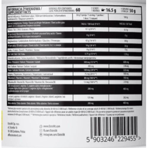Гейнер OstroVit Carbo 3000 g / 60 servings / lemon: Пол Унисекс